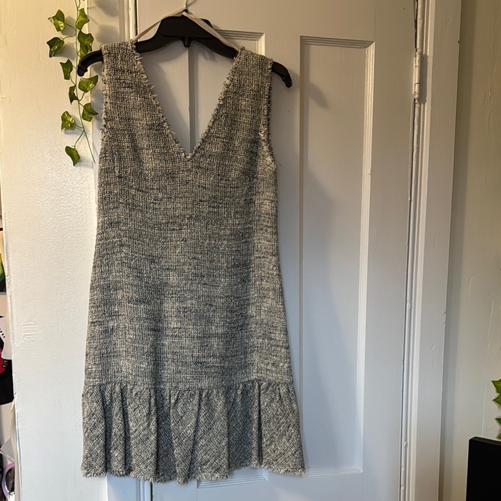 Rebecca Taylor Blue Green Ruffled Sheath Dress
